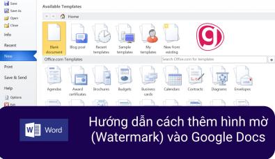 Hướng dẫn cách thêm hình mờ (Watermark) vào Google Docs
